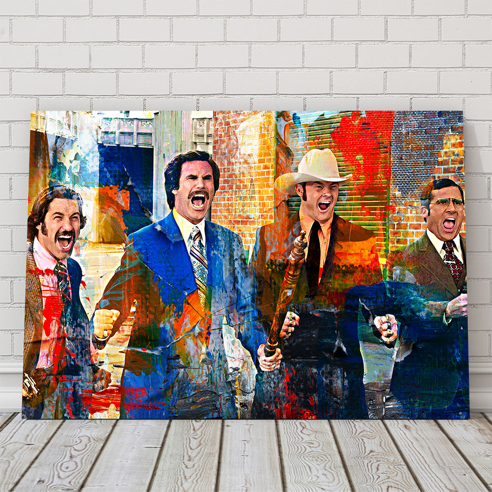 Anchorman Crew with Weapons Stunning Wall Art for Your Home Decor