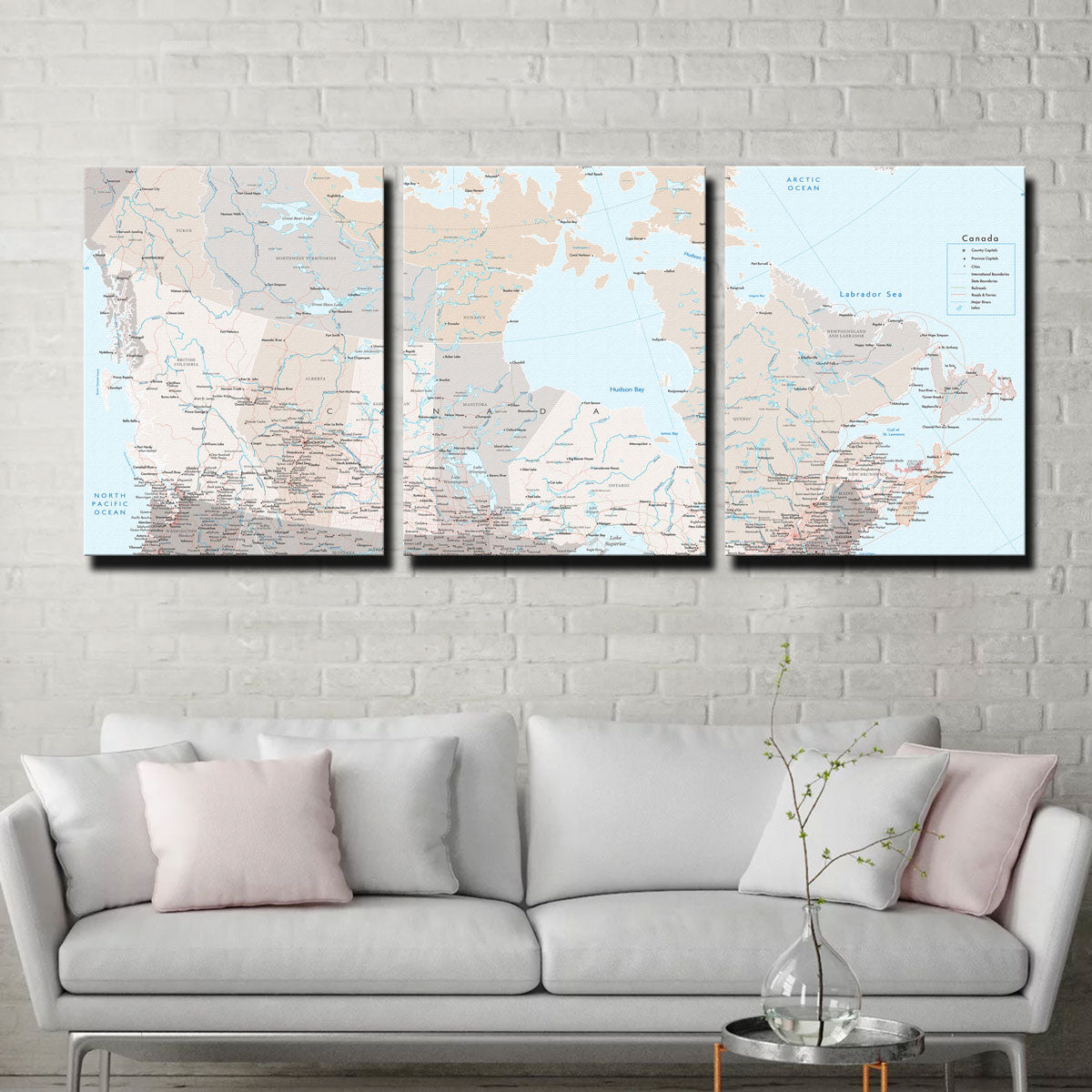 Stunning Canada Map Wall Art by Blursbyai