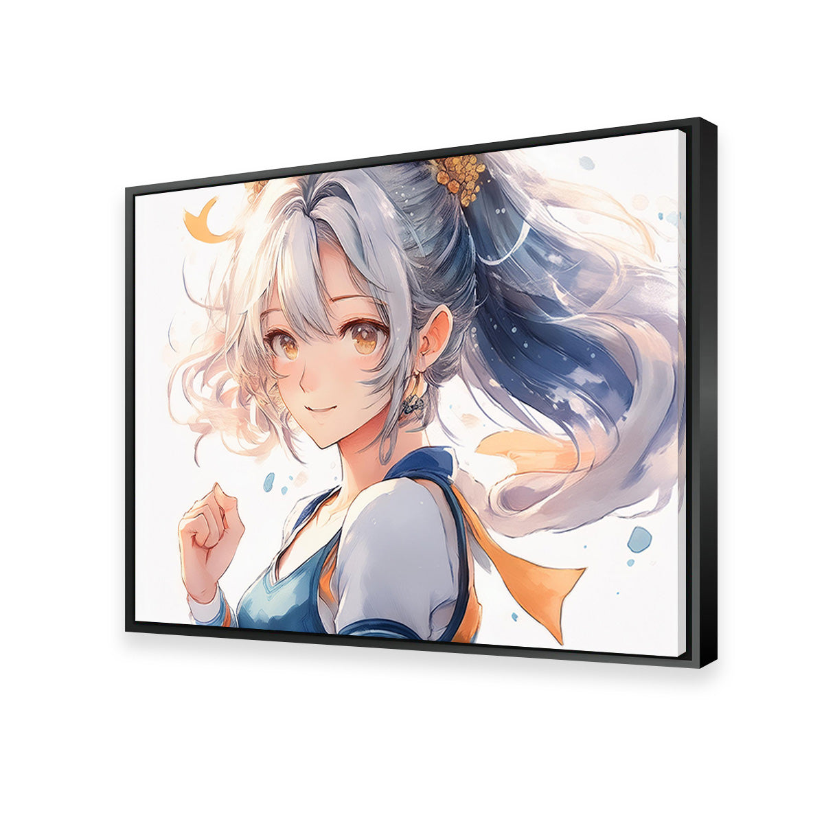 Stunning Anime Girl Print in White