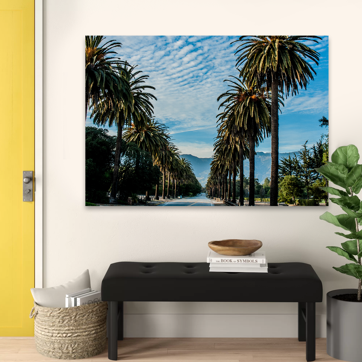 Hope Ranch Palm Drive Exquisite Wall Art by Kyle Sherry