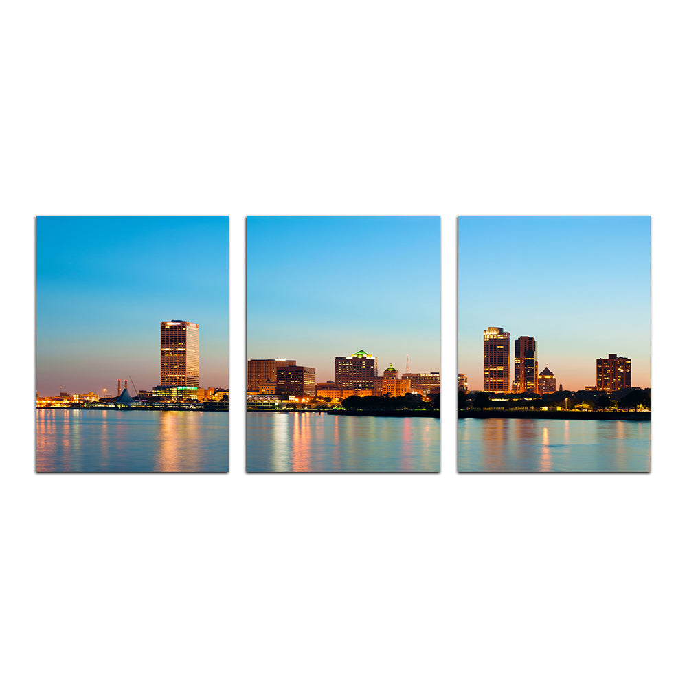 Breathtaking Milwaukee Skyline at Twilight Wall Art for Stunning Decor
