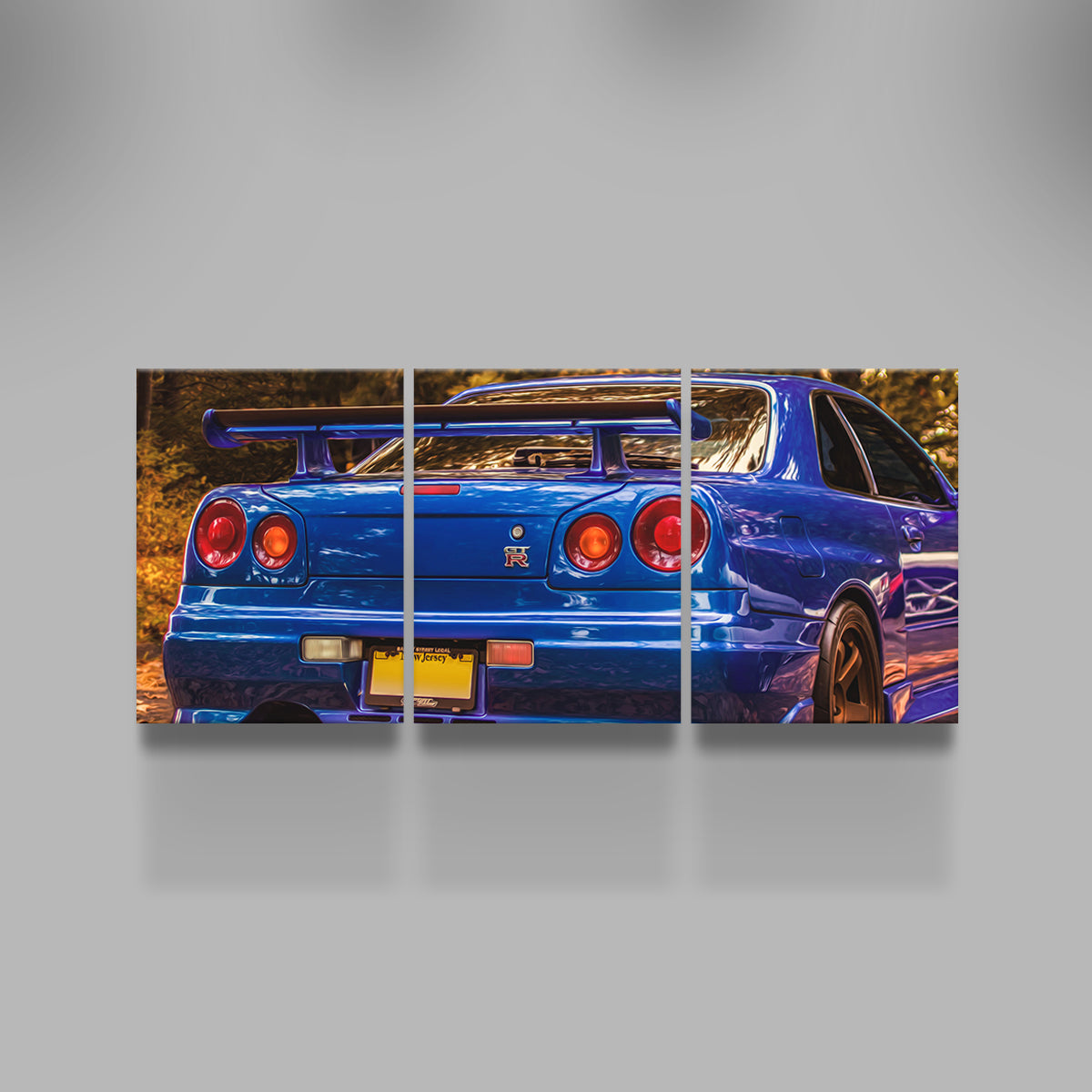 Stunning Nissan Skyline R34 Blue Wall Art - Ideal for Car Enthusiasts