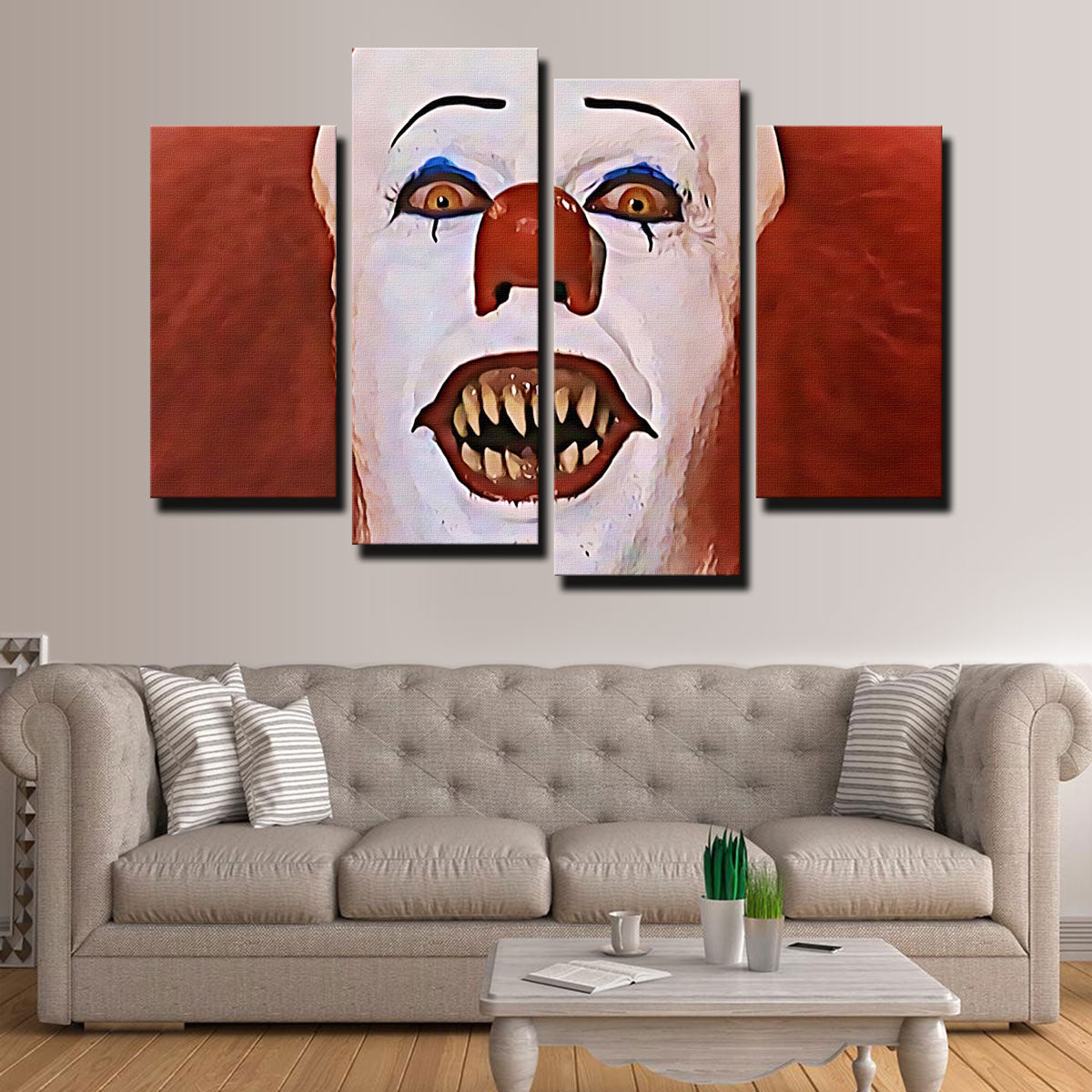Eye - Catching Pennywise Close - up Wall Art for Your Space
