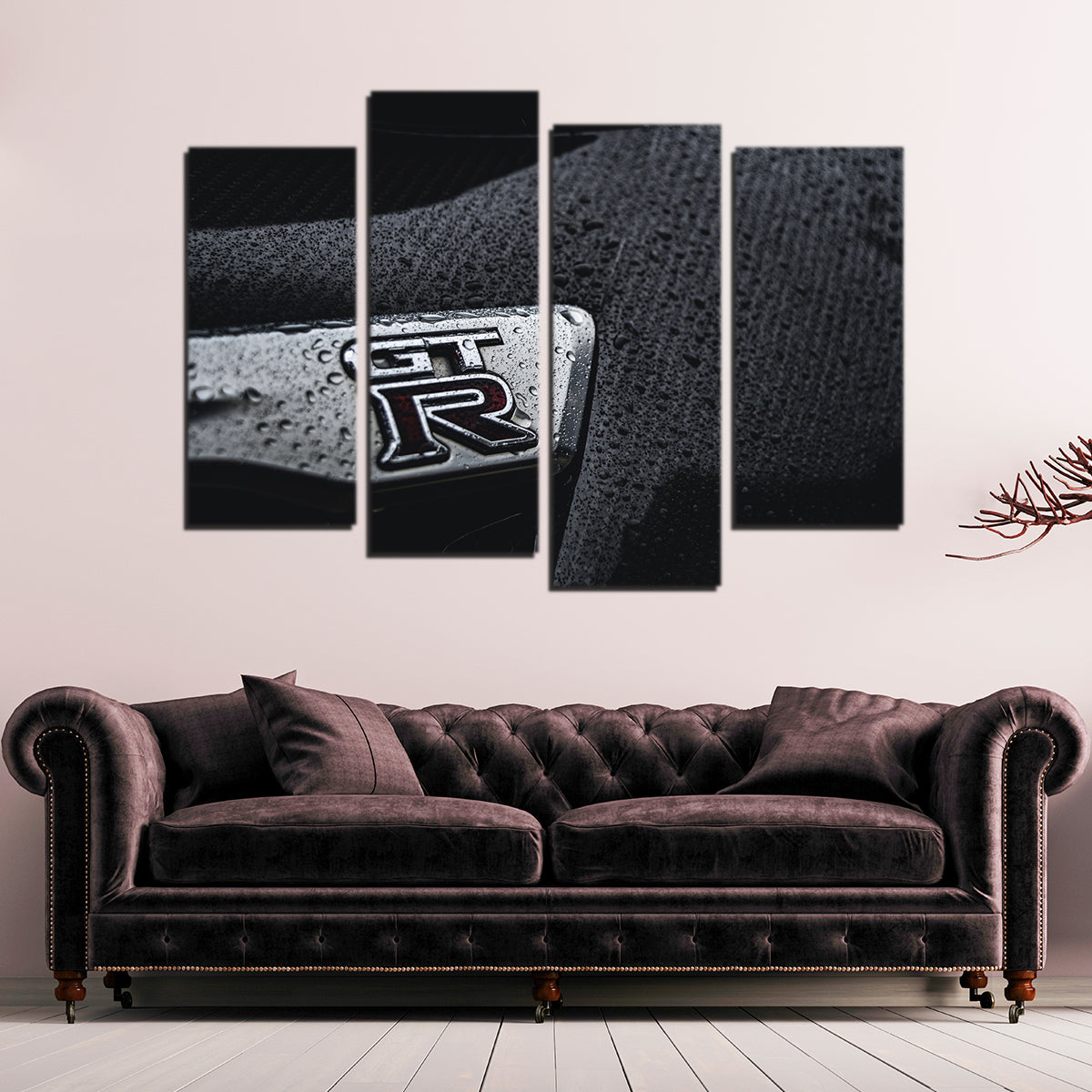 Stunning Nissan GTR Rain Drops Wall Art for Your Home Decor