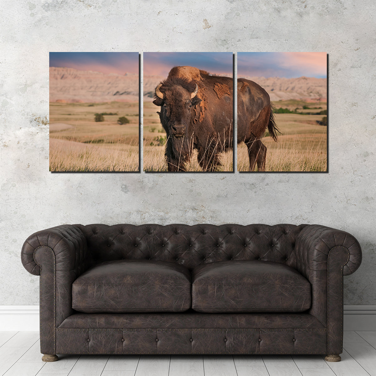 Stunning Badlands Bison Bull Wall Art for Striking Home Decor