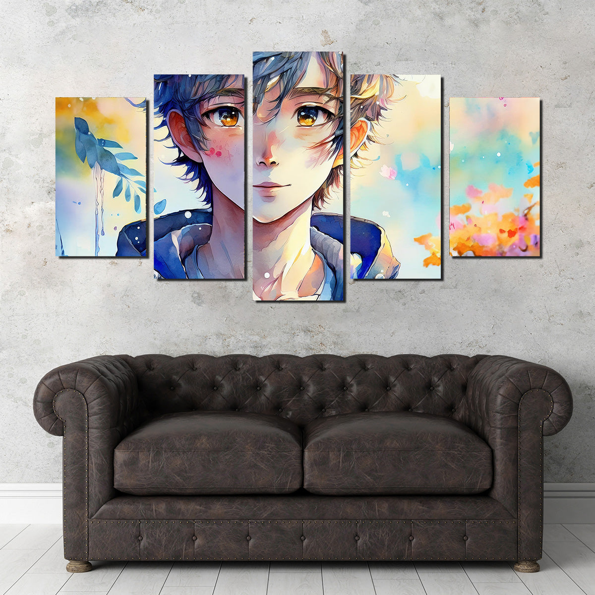 Stunning Anime Boy Watercolor Art Print