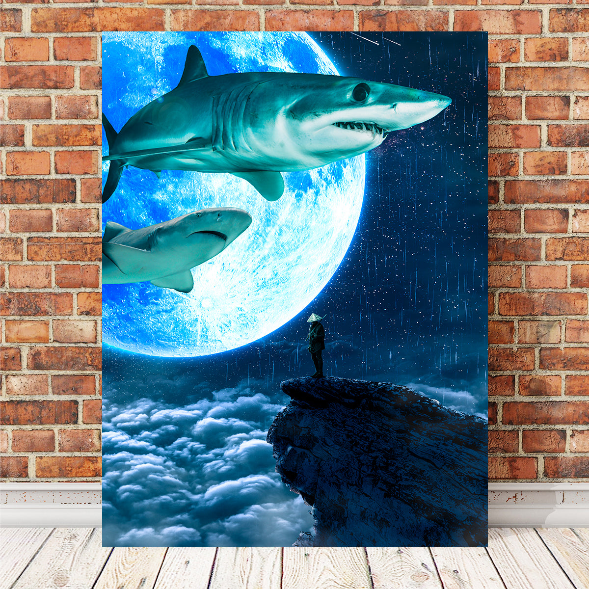 Exquisite Shark Moon Wall Art by INDOARC