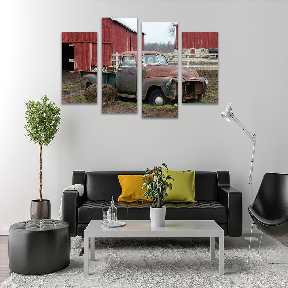 Authentic Old Wisconsin Dairy Farm Truck Wall Art - Ideal for Home Decor