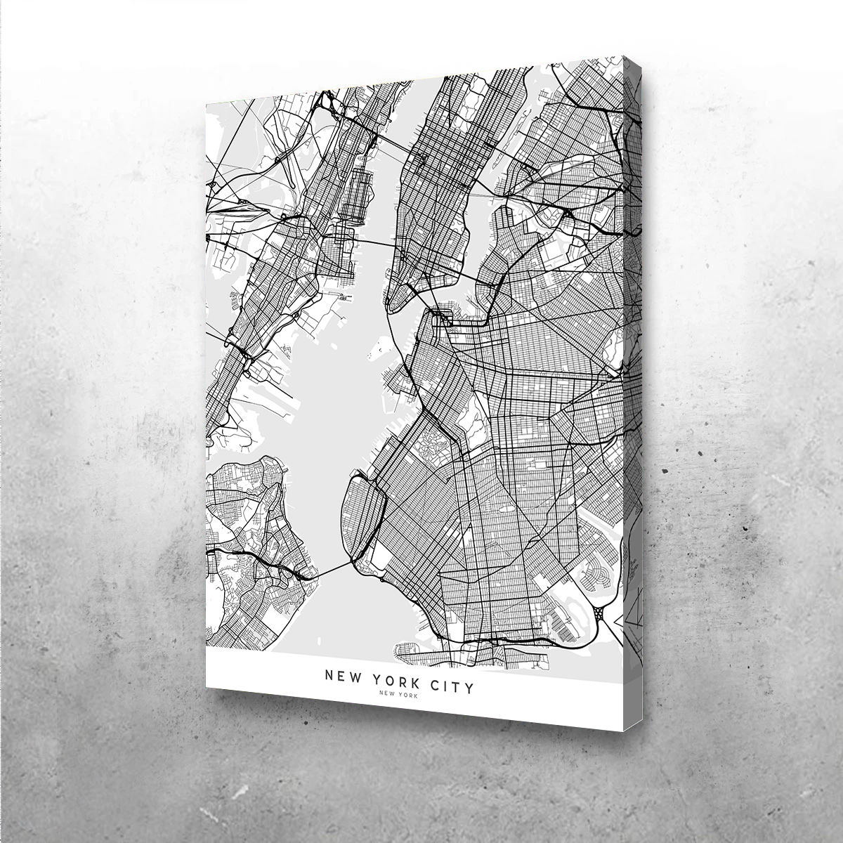 Exquisite New York City Map Wall Art by Blursbyai