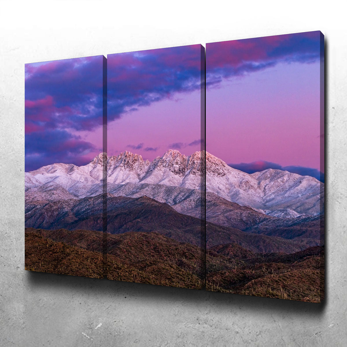 Exquisite Snow - Clad Four Peaks Mountain Wall Art for Stunning Home Decor