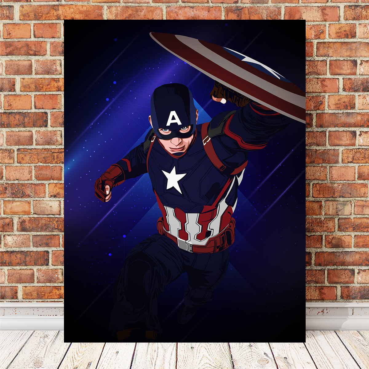 Captain America Wall Art - Premium Handmade Canvas Print