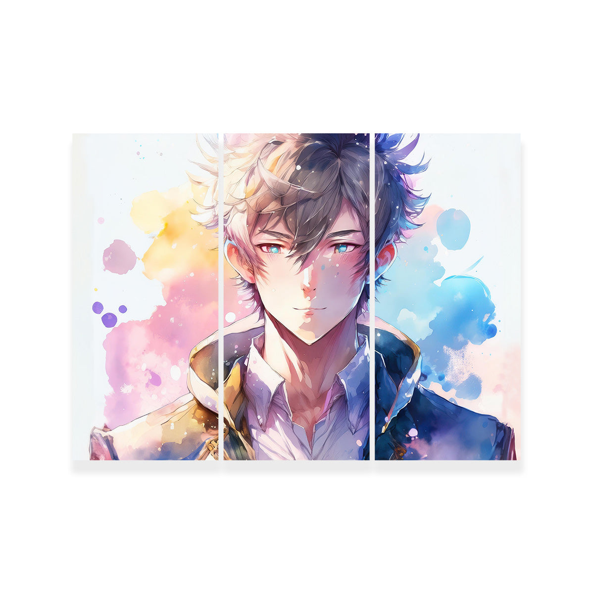 Anime Man Canvas Print - Handmade with Sustainable Pine Wood