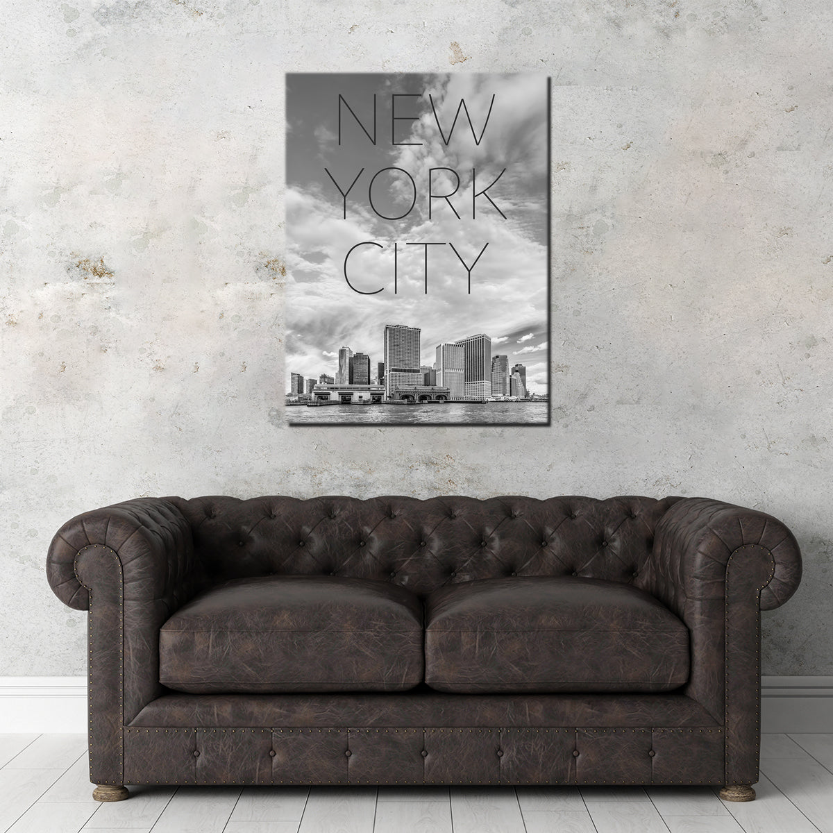 Stunning NYC Manhattan Bridge Text & Skyline Wall Art by Melanie Viola