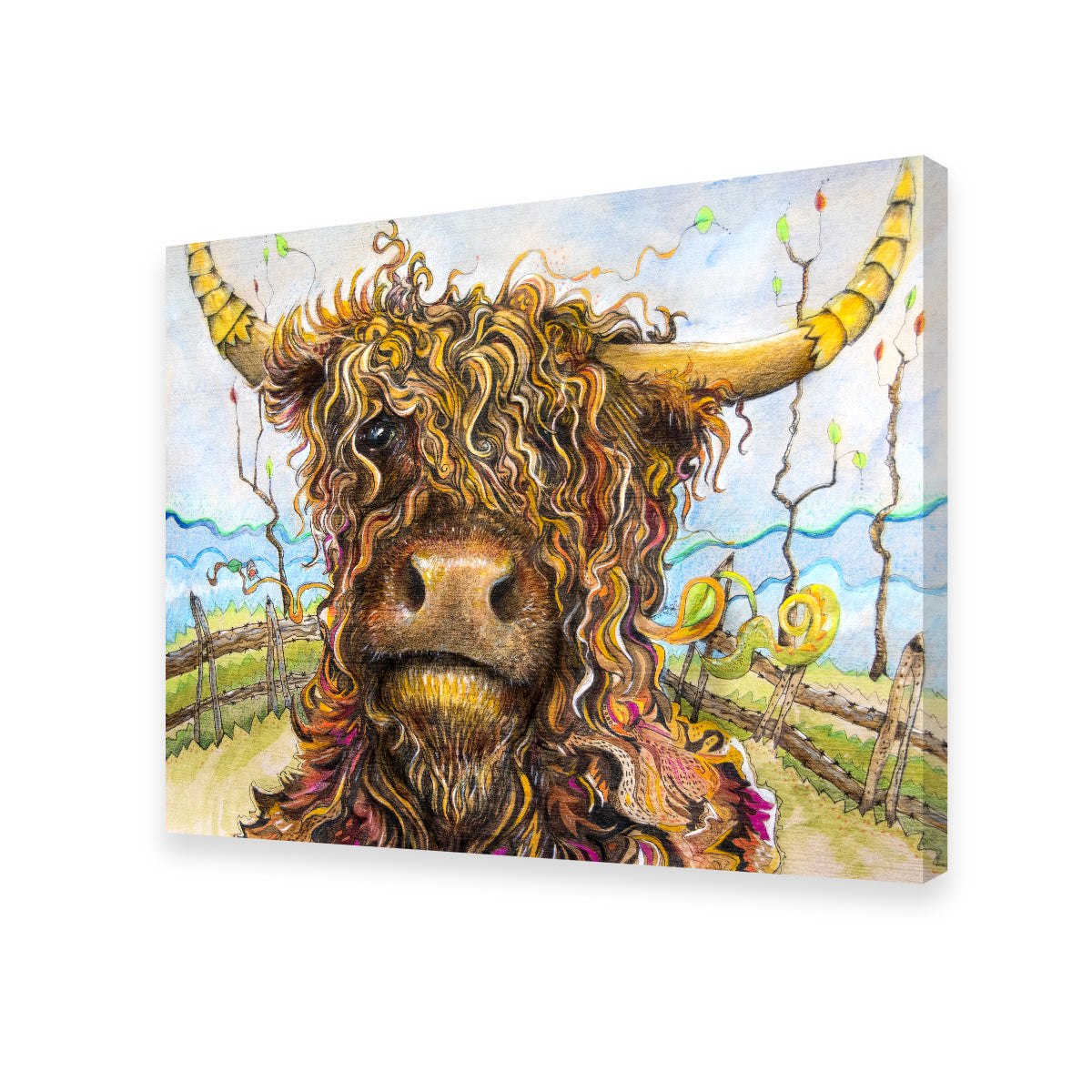 Exquisite Highland Cow Art Canvas Wall Art for Home Decor