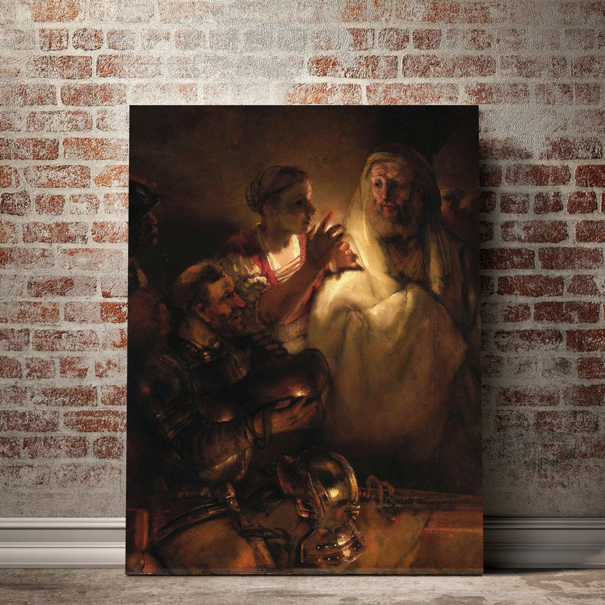Peter's Denial Wall Art by Rembrandt - Museum Quality Canvas Print
