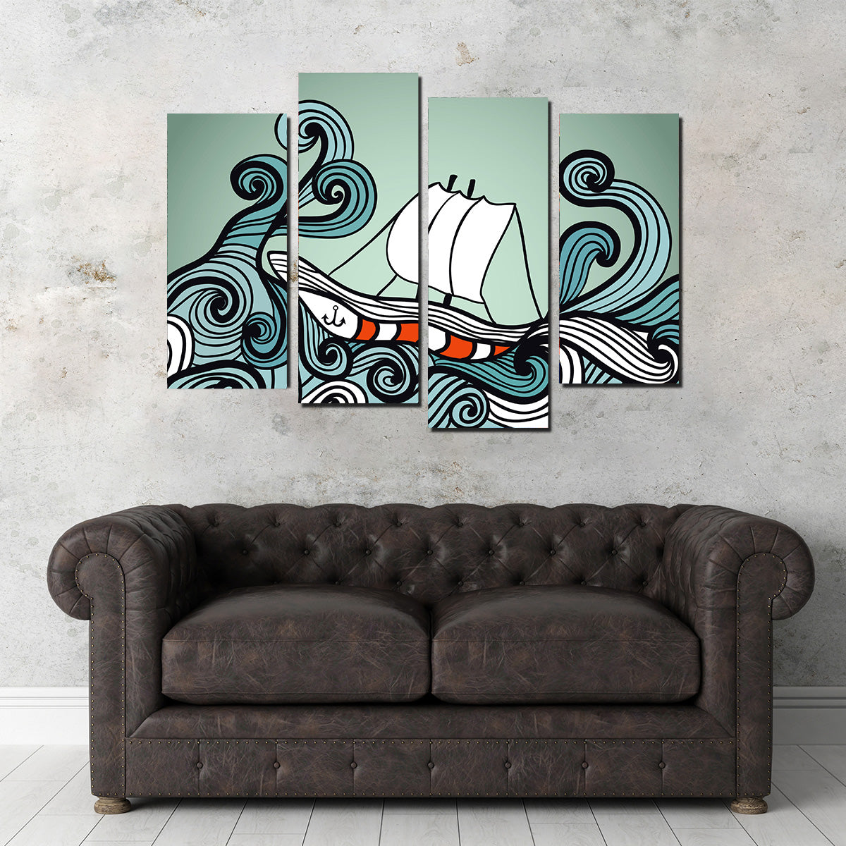 Exquisite Ship Art Wall Decor Canvas