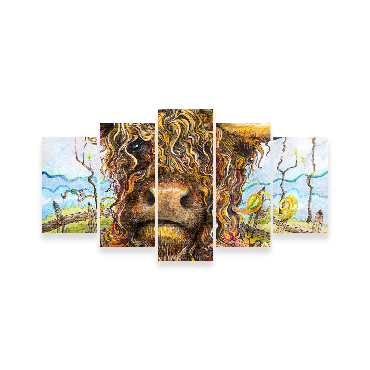 Exquisite Highland Cow Art Canvas Wall Art for Home Decor