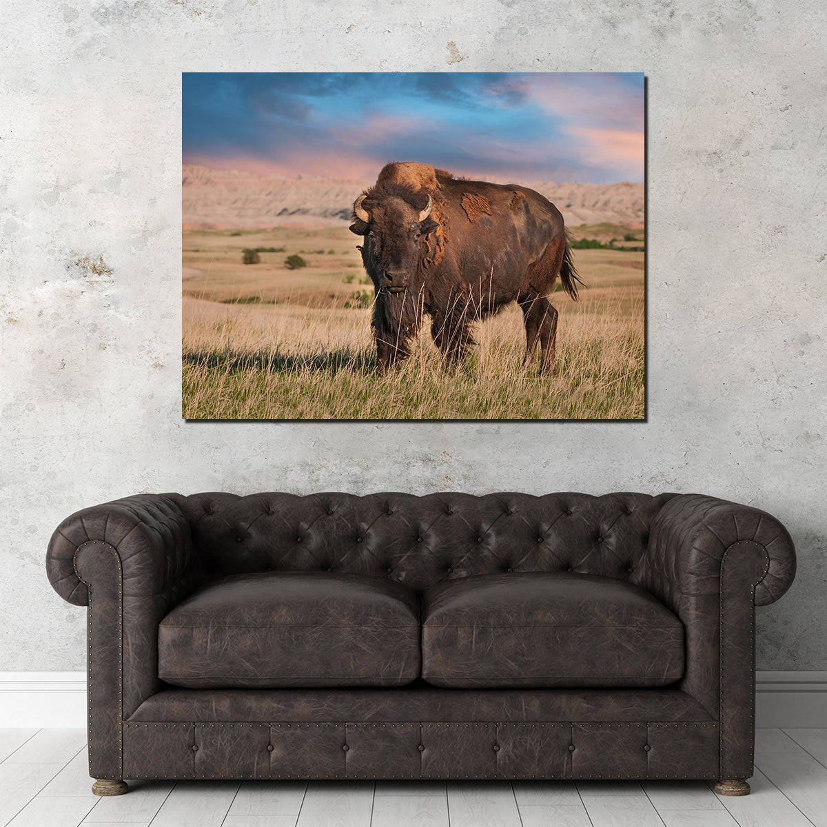 Stunning Badlands Bison Bull Wall Art for Striking Home Decor