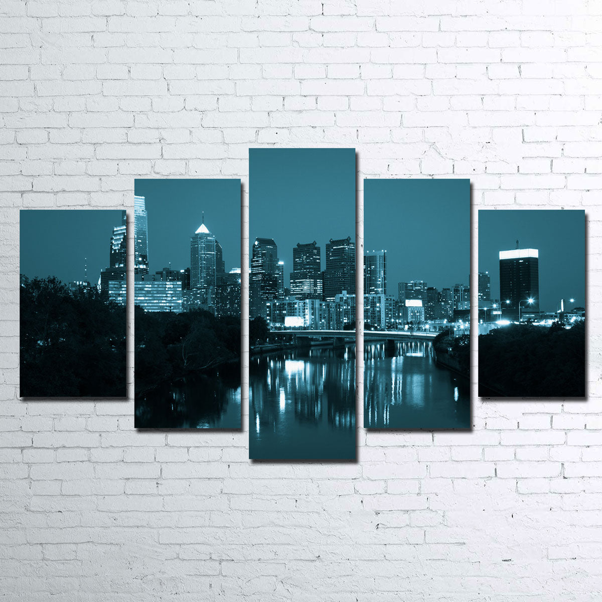 Stunning Night View of Philadelphia Wall Art for Home Decor