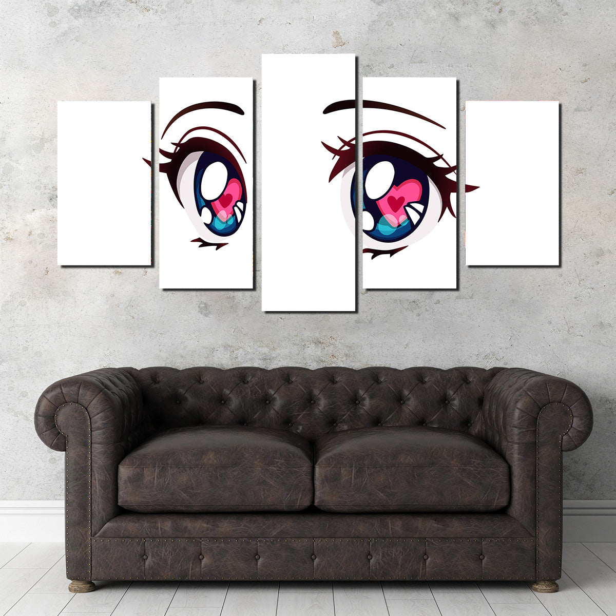Captivating Anime Style Big Blue Eyes Wall Art