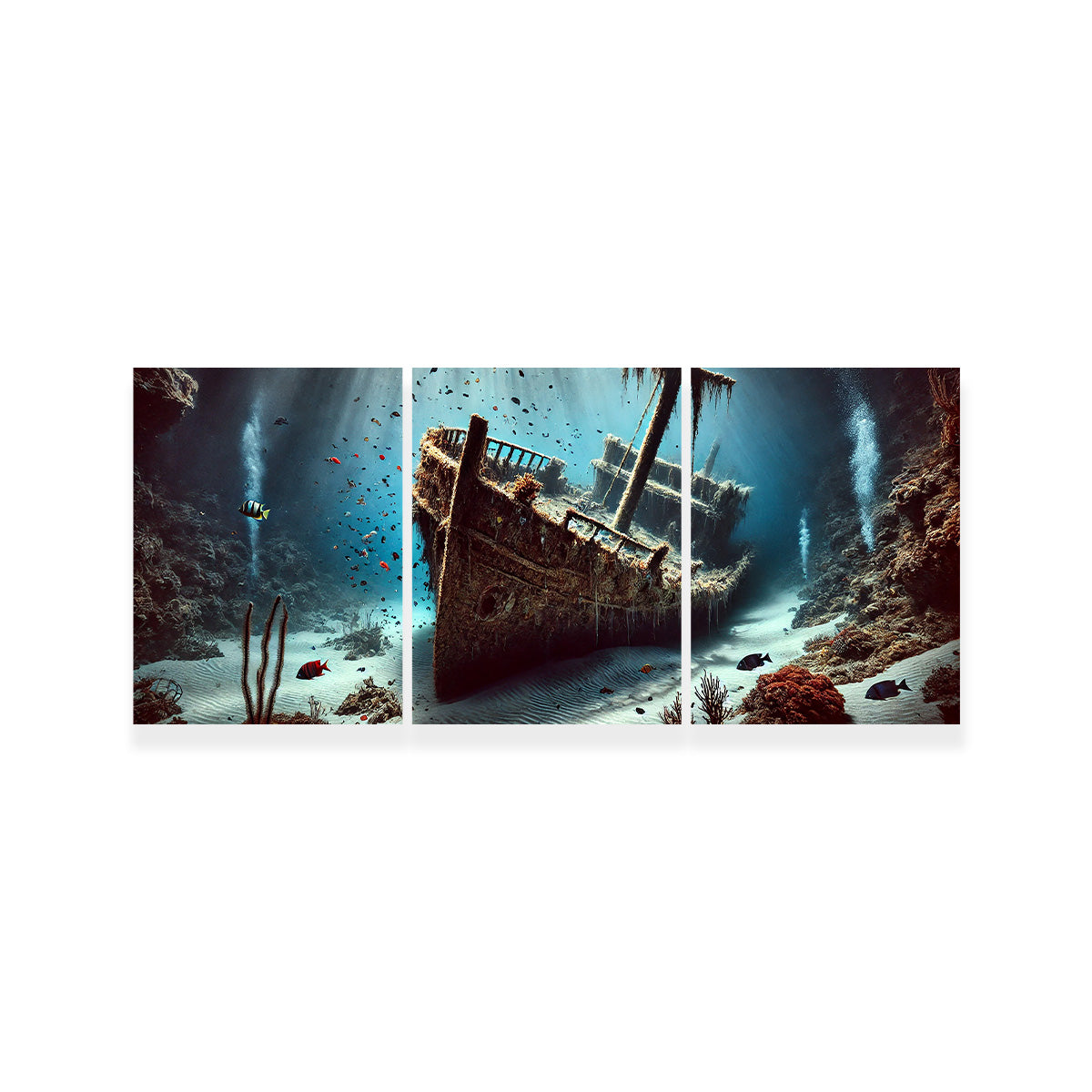 Enchanting Shipwreck on Ocean Floor Wall Art