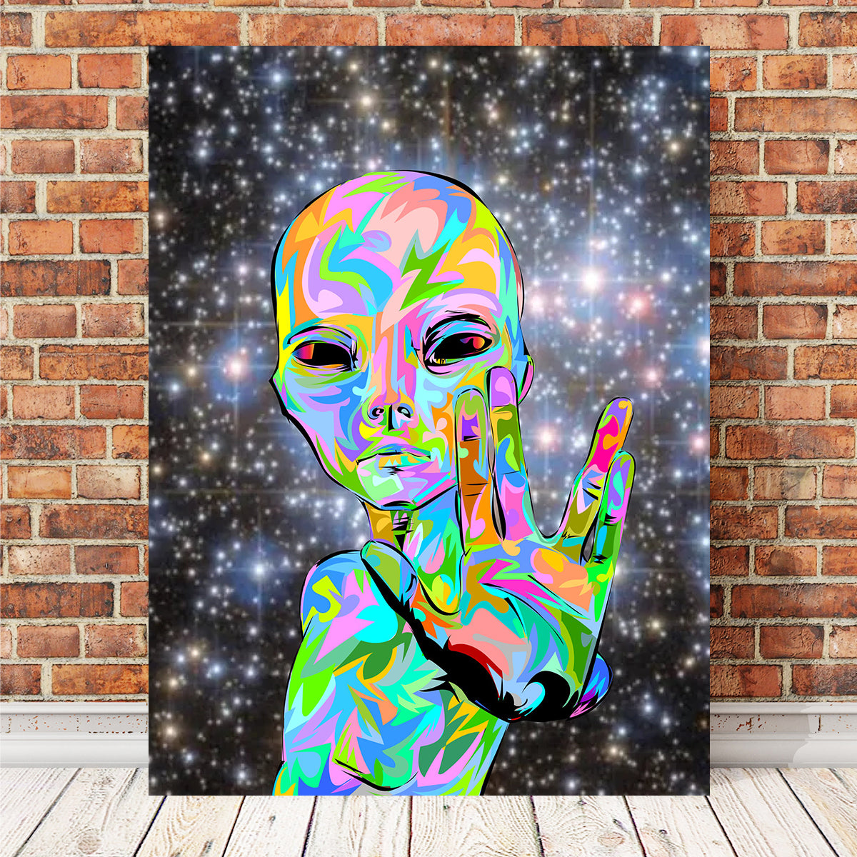 Stunning Alien Peace Wall Art for Unique Home Decor