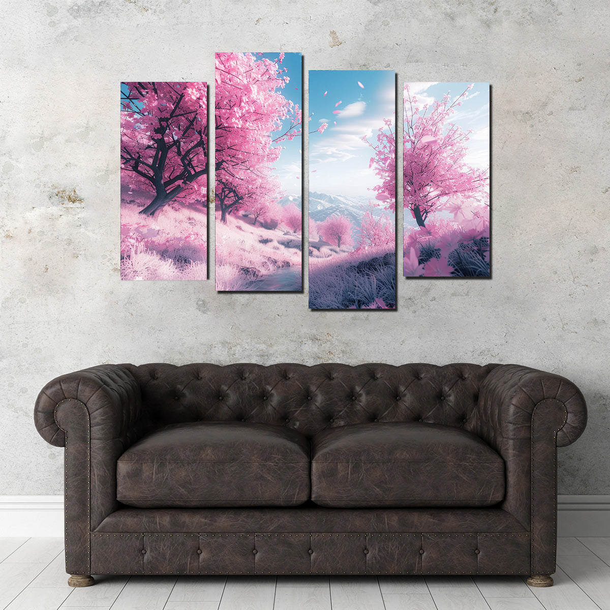 Stunning Pink Forest Wall Art
