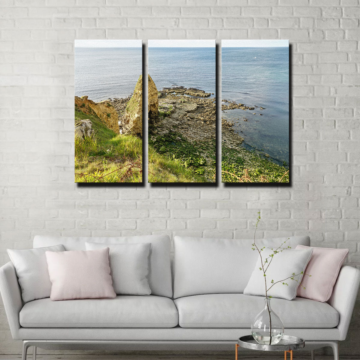 Pointe du Hoc Normandy Wall Art by David Campbell - Museum Quality Canvas Print