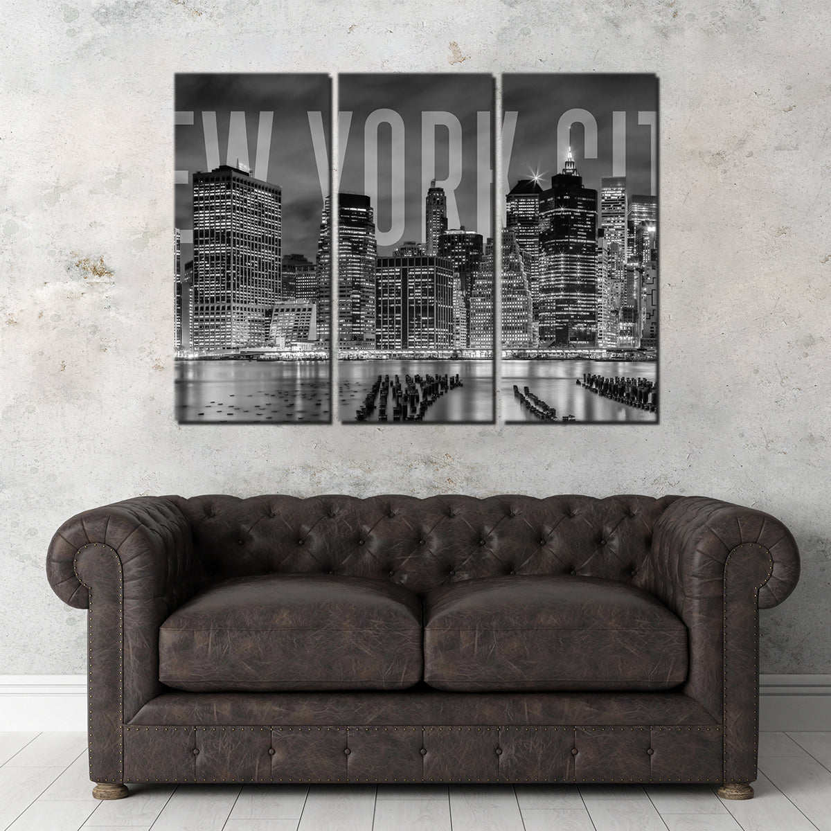 Stunning New York City Skyline Monochrome Wall Art for Home Decor