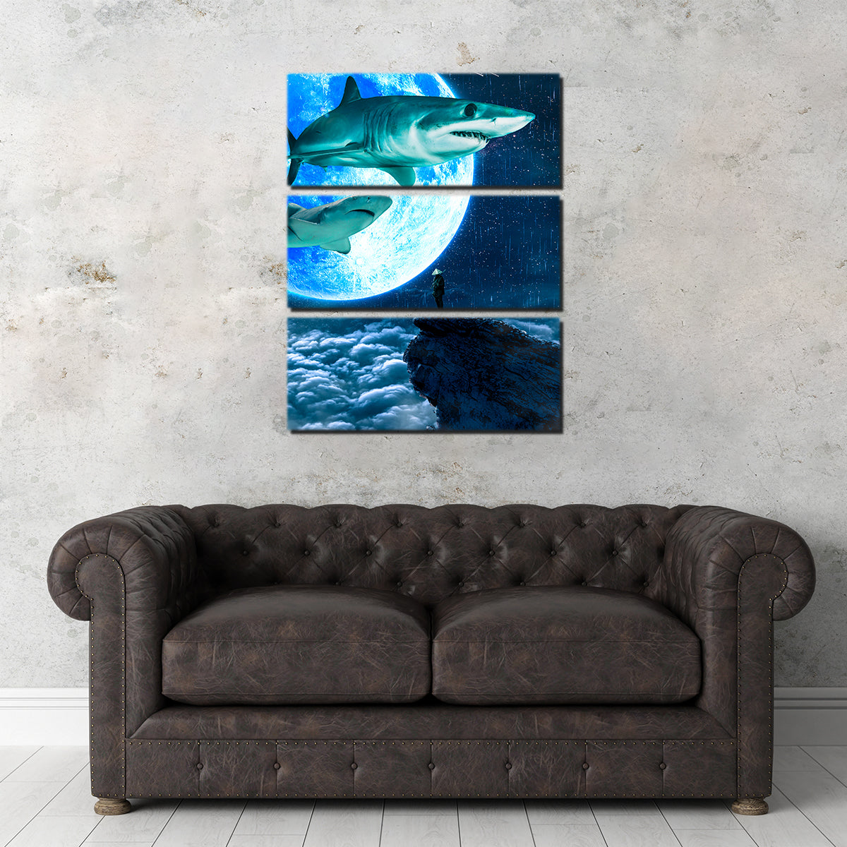 Exquisite Shark Moon Wall Art by INDOARC