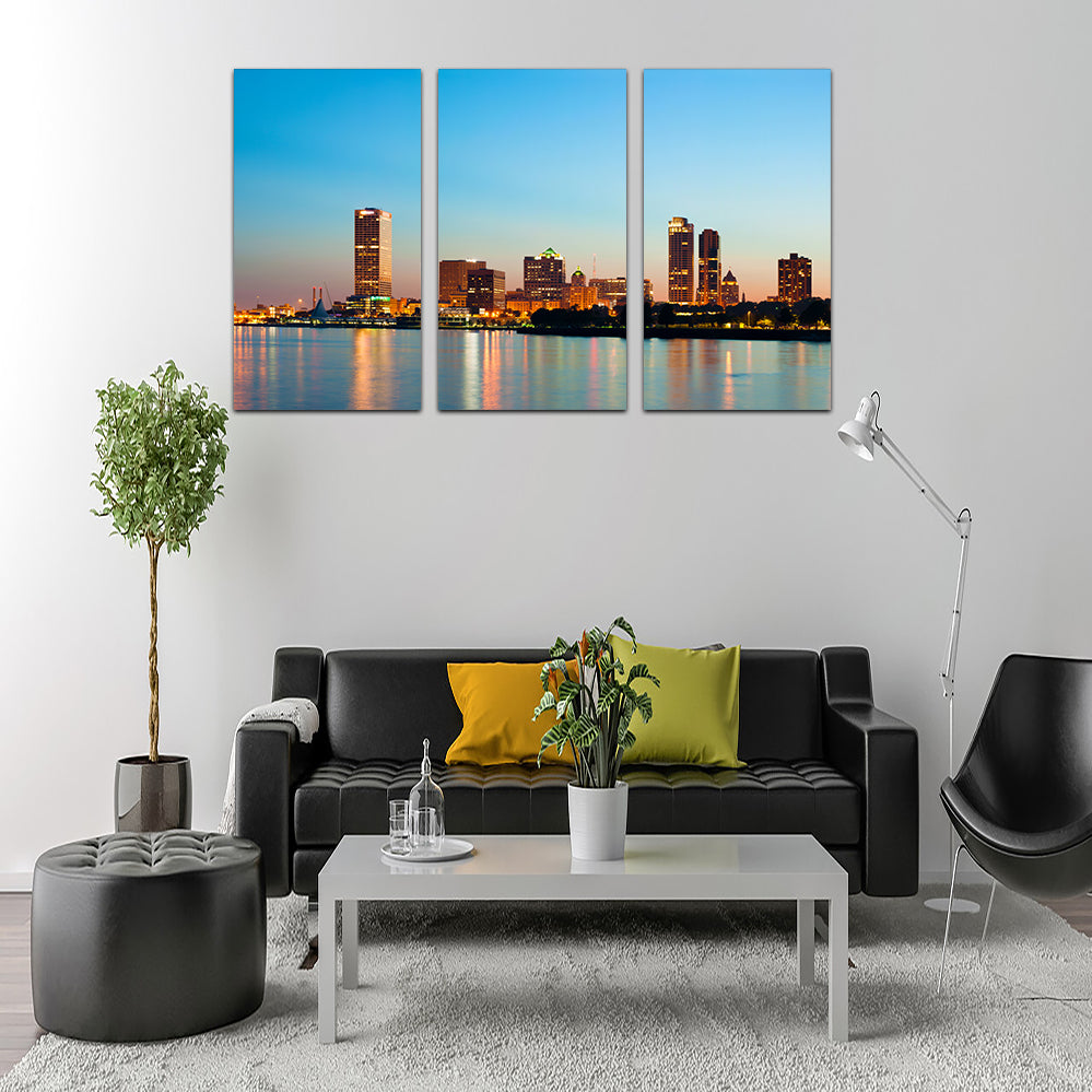 Breathtaking Milwaukee Skyline at Twilight Wall Art for Stunning Decor