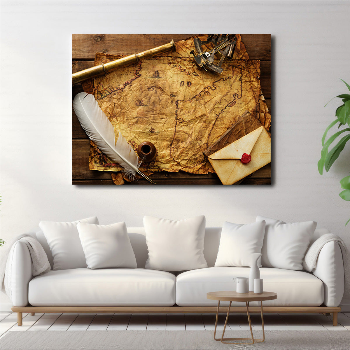 Captain's Quarters Premium Wall Art - Sustainable Pine Wood Framed Canvas