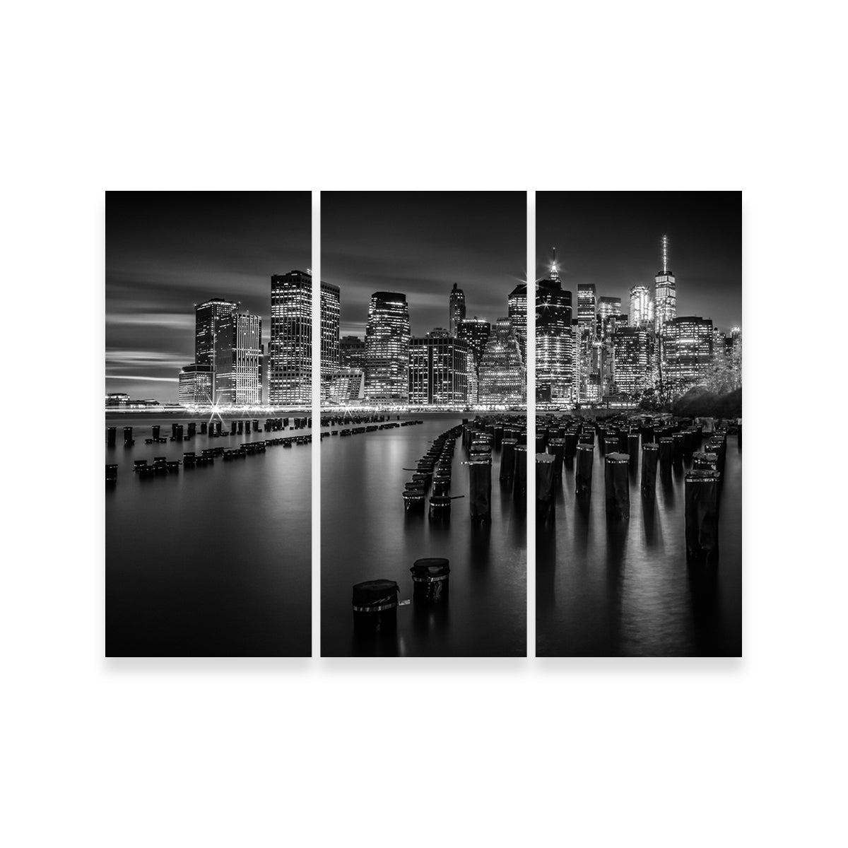 Stunning Monochrome Manhattan Skyline at Sunset Wall Art for Your Home Decor