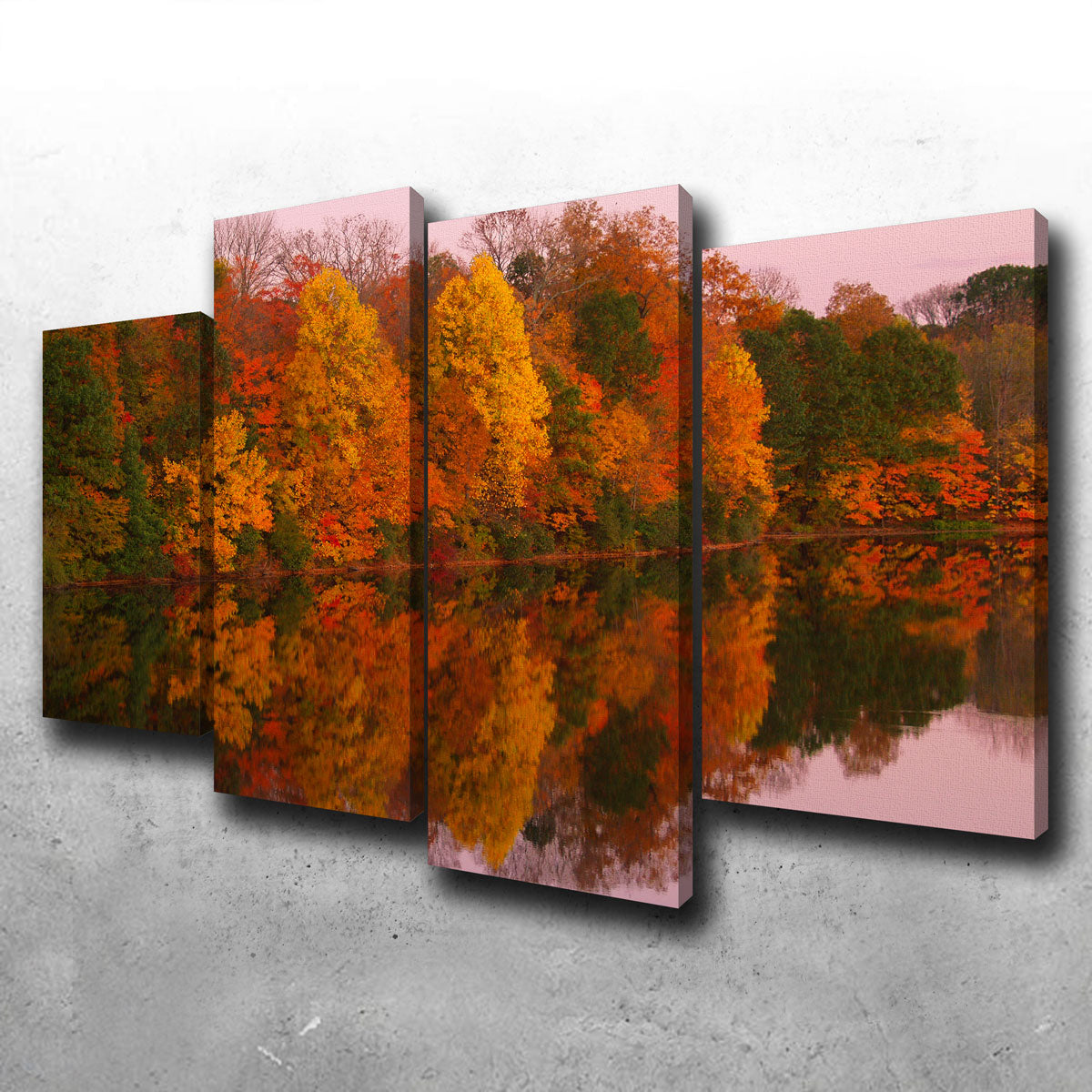 Stunning Mirrored Autumn Twilight at Lake Nockamixon Wall Art for Home Decor