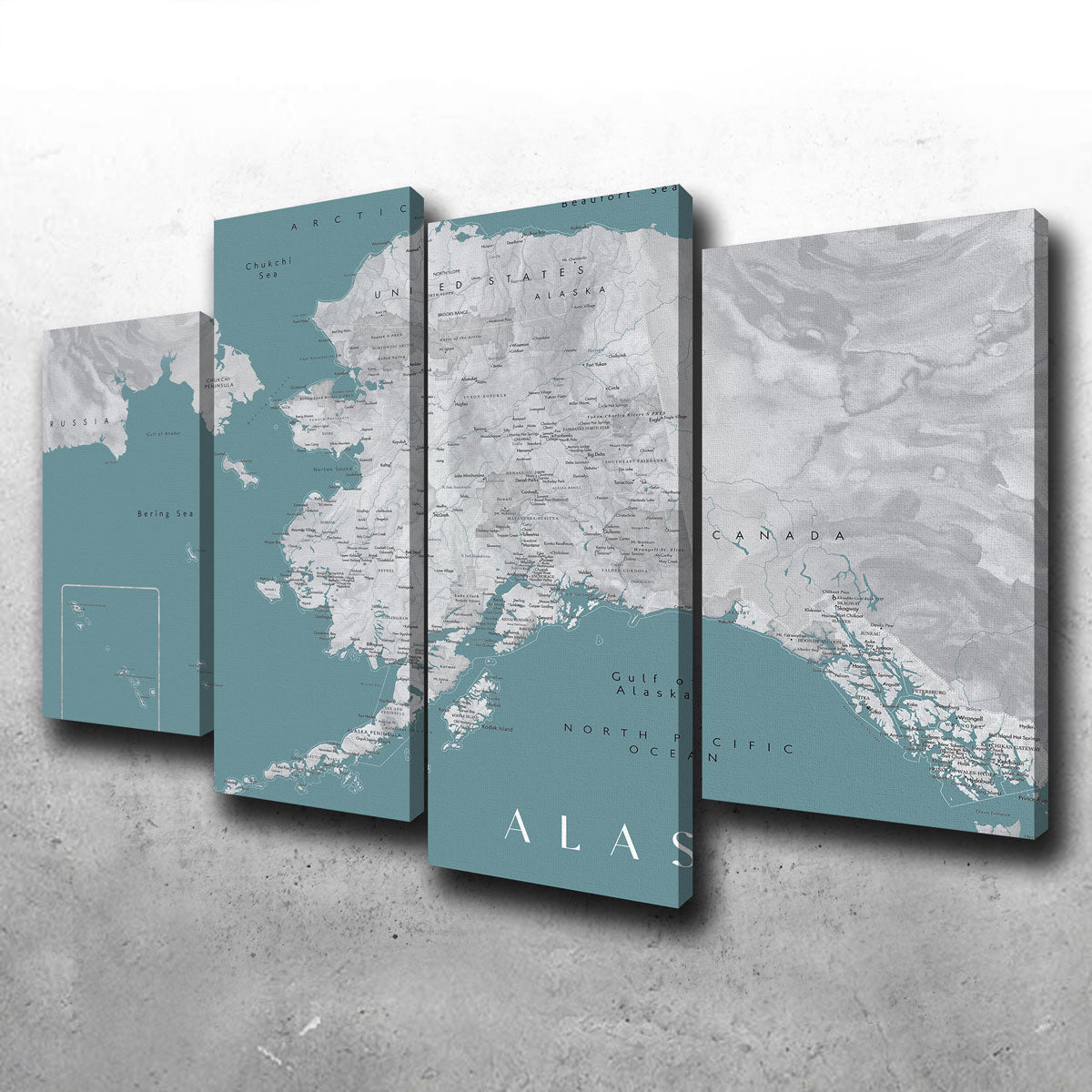 Stunning Alaska Map Wall Art by Blursbyai