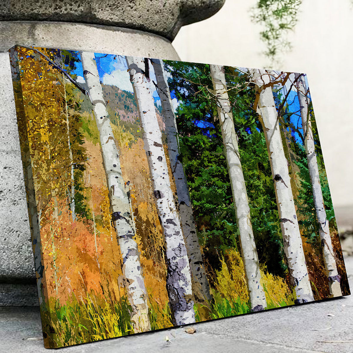 Exquisite Hillside Aspen Grove Wall Art by Denise Dundon