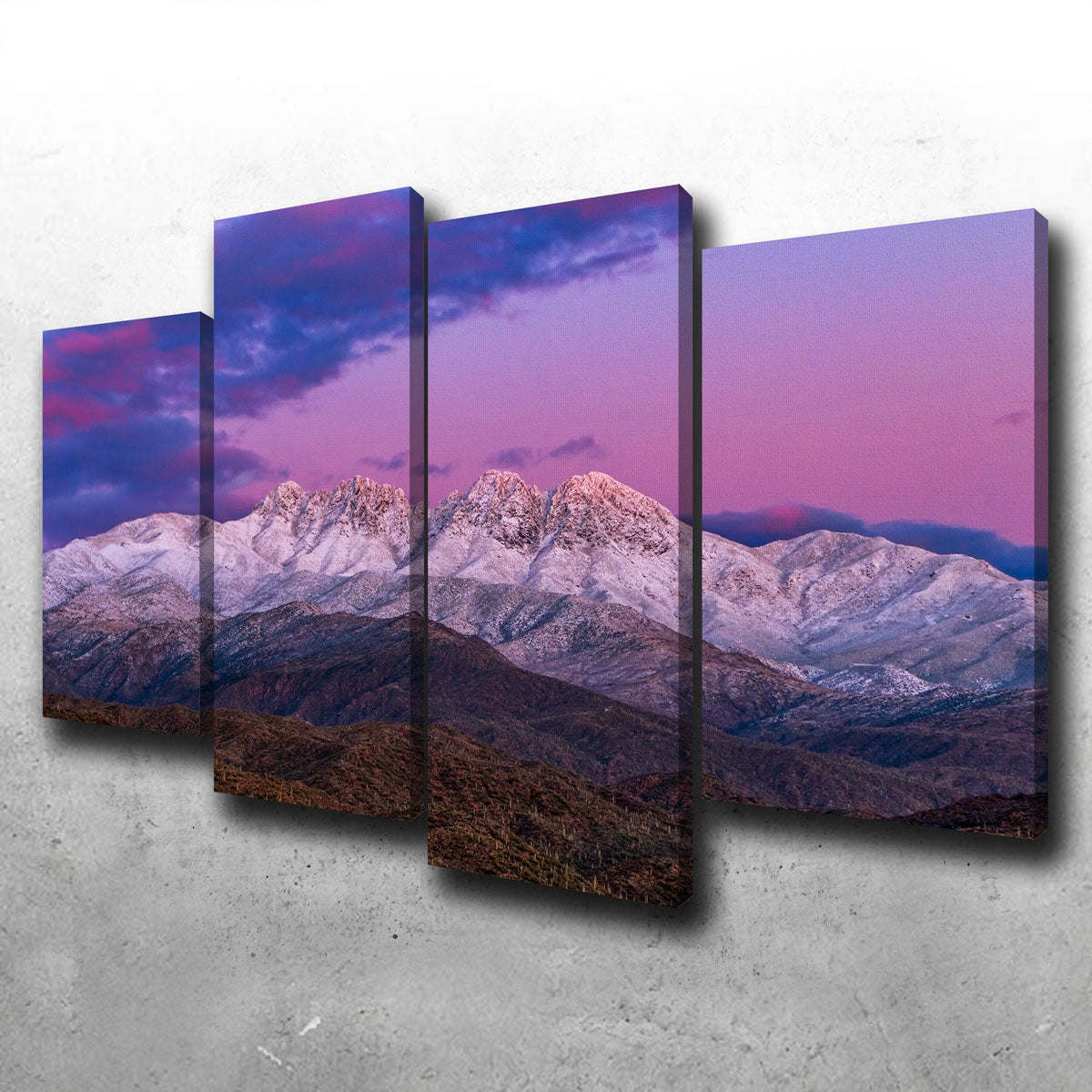 Exquisite Snow - Clad Four Peaks Mountain Wall Art for Stunning Home Decor