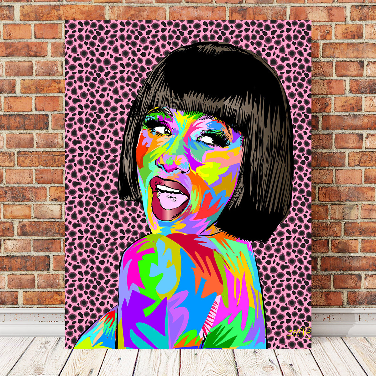 Cardi 3 Wall Art - Sustainable Kiln - Dried Pine Wood Frame Museum Quality Canvas