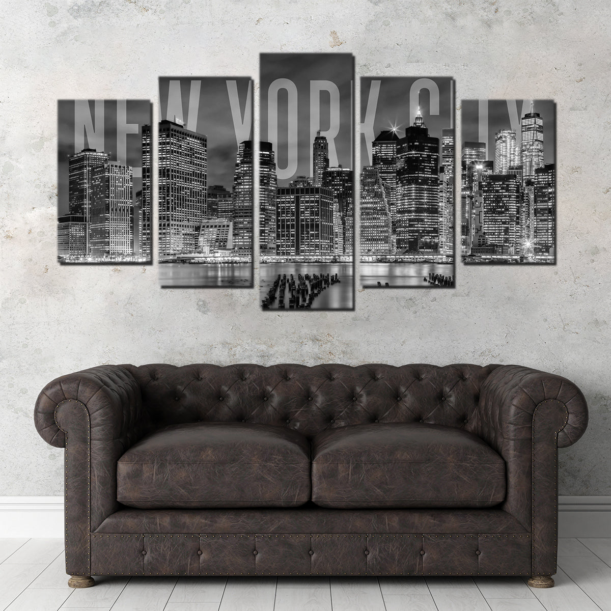 Stunning New York City Skyline Monochrome Wall Art for Home Decor