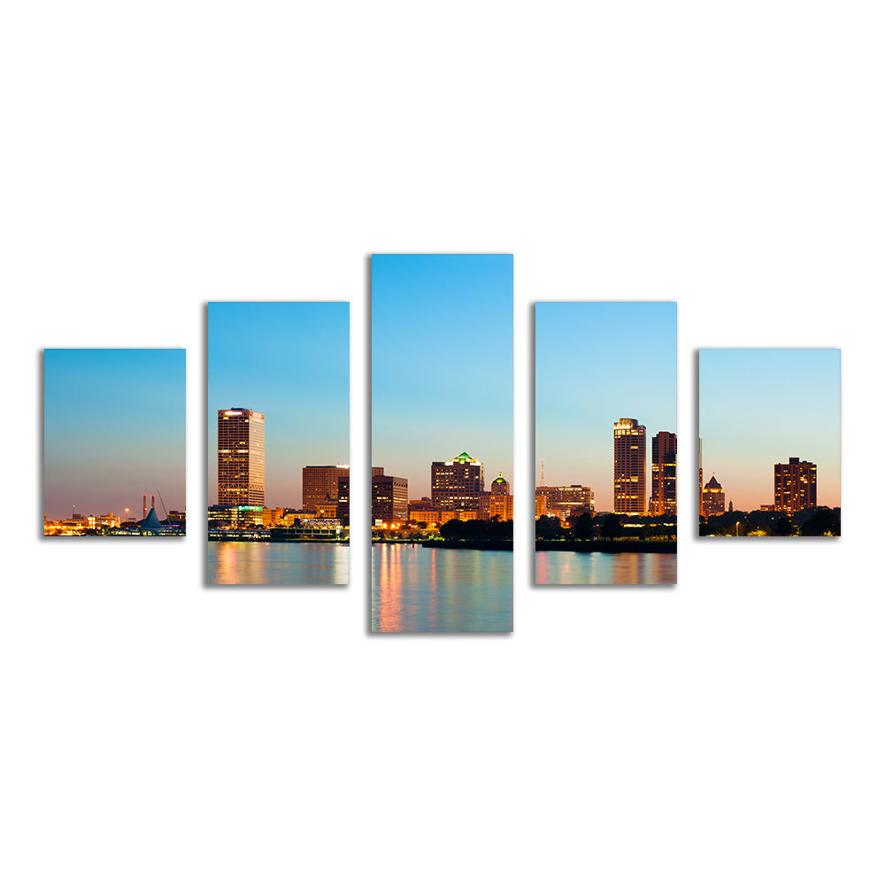 Breathtaking Milwaukee Skyline at Twilight Wall Art for Stunning Decor