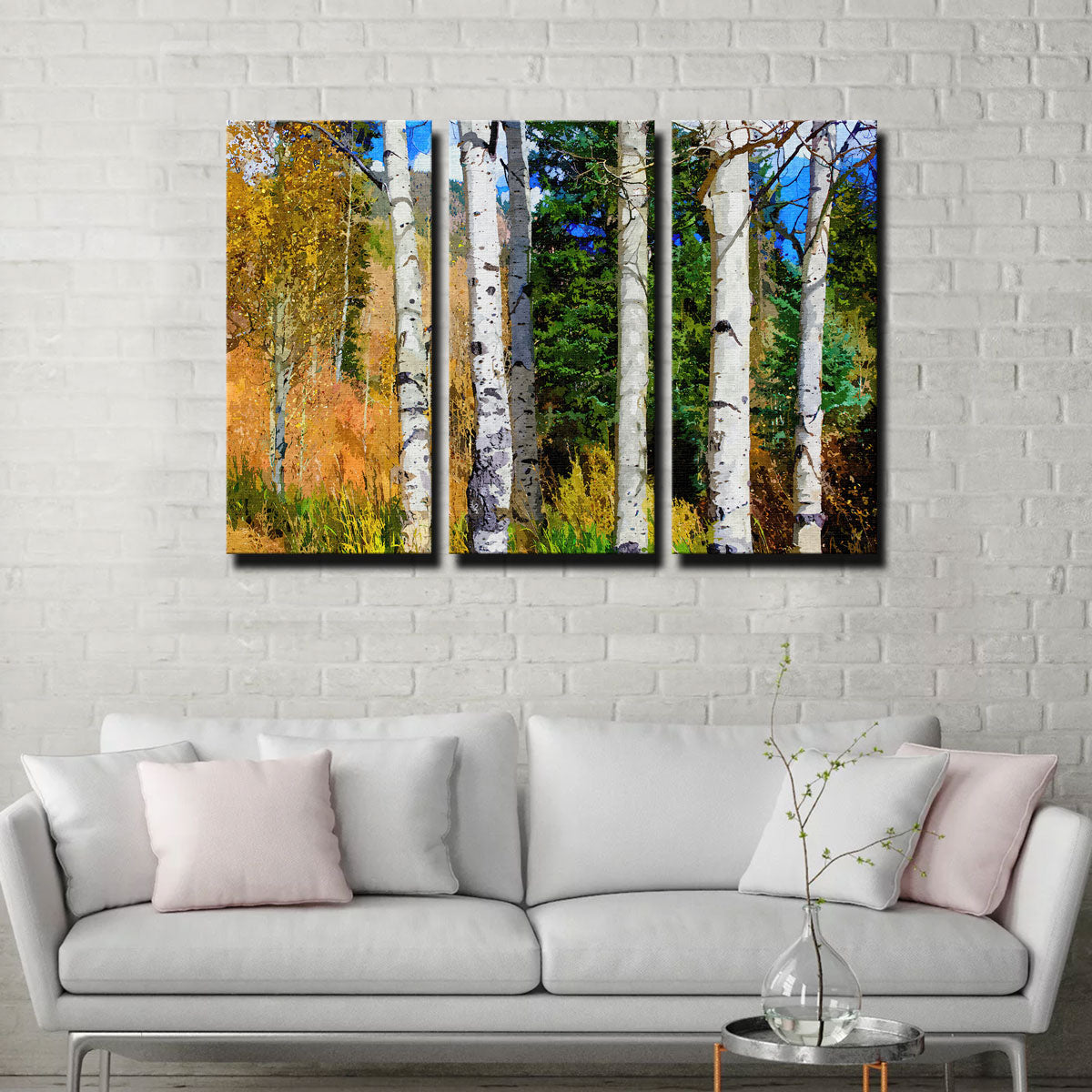 Exquisite Hillside Aspen Grove Wall Art by Denise Dundon