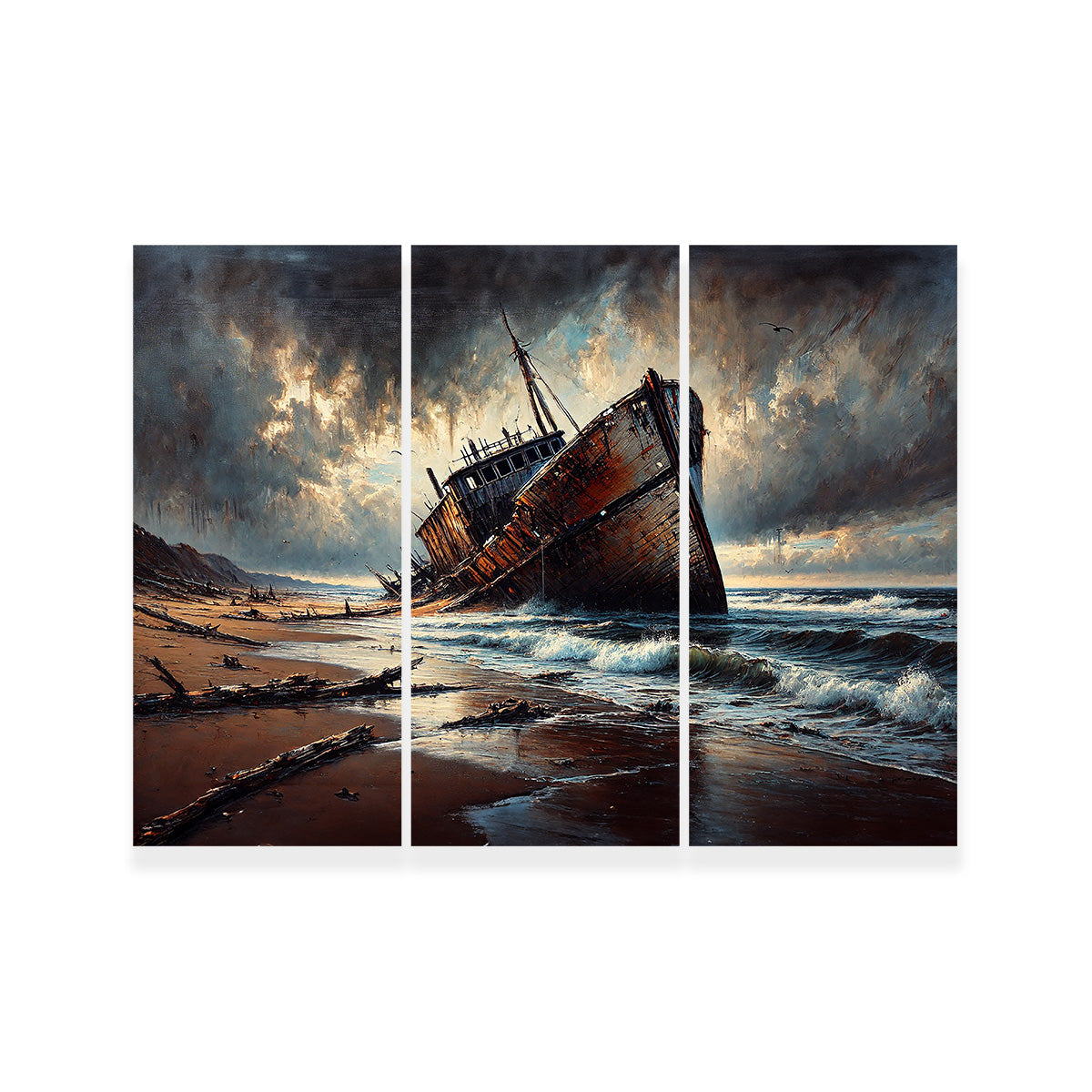 Exquisite Shipwreck Canvas Print for Wall Decor