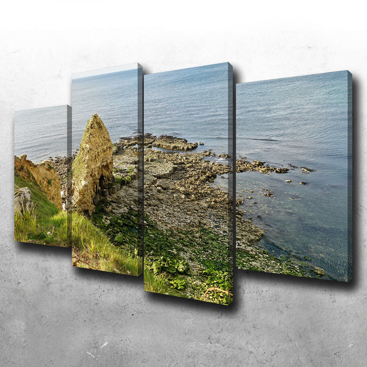 Pointe du Hoc Normandy Wall Art by David Campbell - Museum Quality Canvas Print