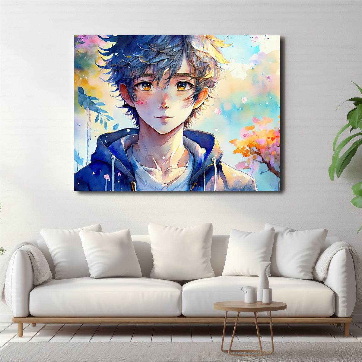 Stunning Anime Boy Watercolor Art Print