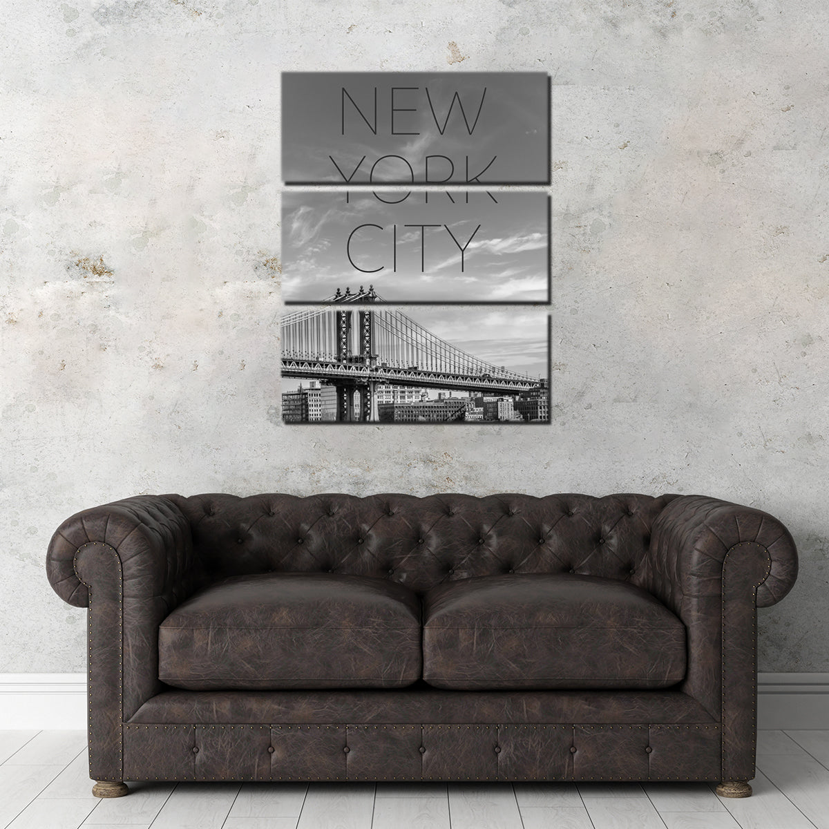 Stunning NYC Manhattan Bridge Text Wall Art by Melanie Viola