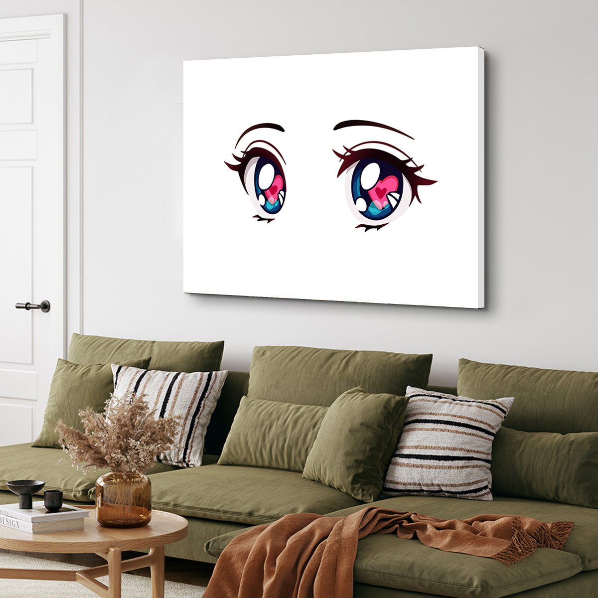 Captivating Anime Style Big Blue Eyes Wall Art