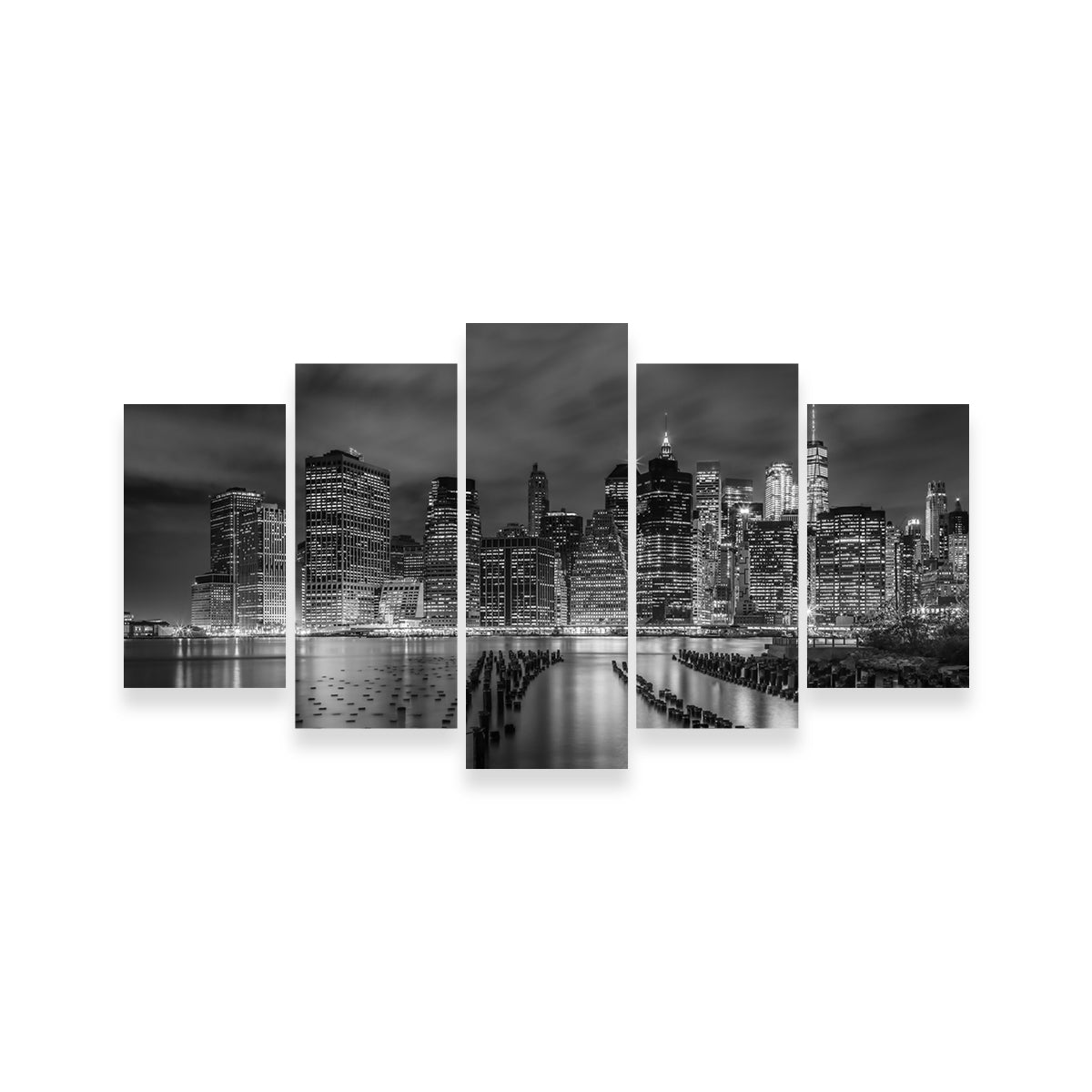 Stunning New York City Monochrome Night Impressions Wall Art by Melanie Viola