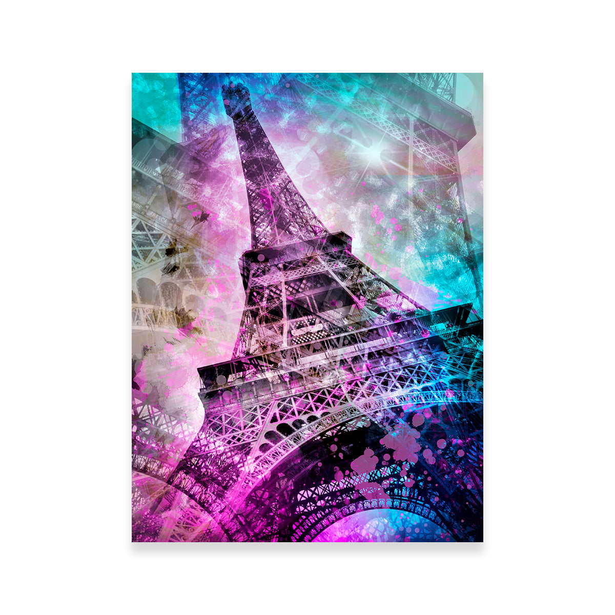 Vibrant Pop Art Eiffel Tower Wall Art by Melanie Viola