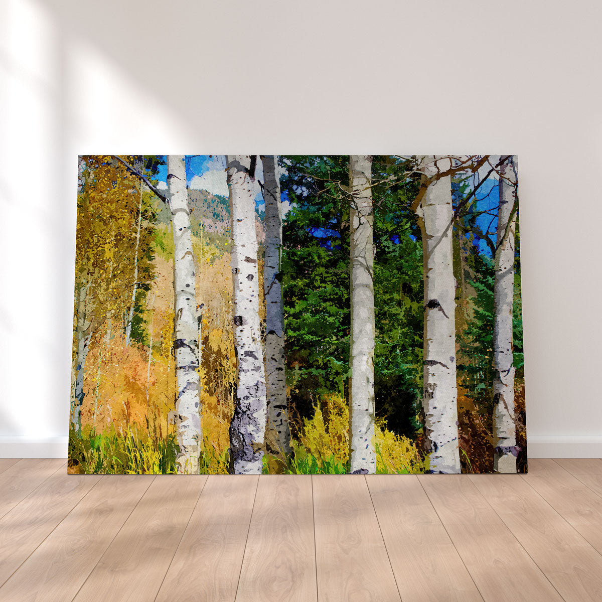 Exquisite Hillside Aspen Grove Wall Art by Denise Dundon