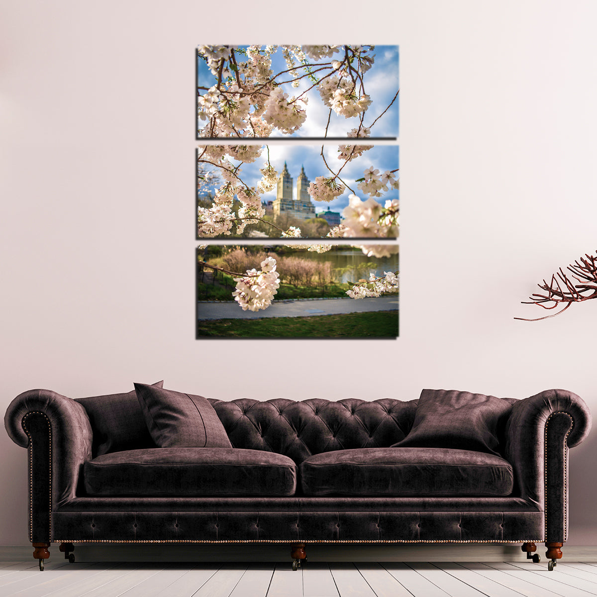 Stunning Central Park Cherry Blossoms Wall Art by Charity Dos Santos